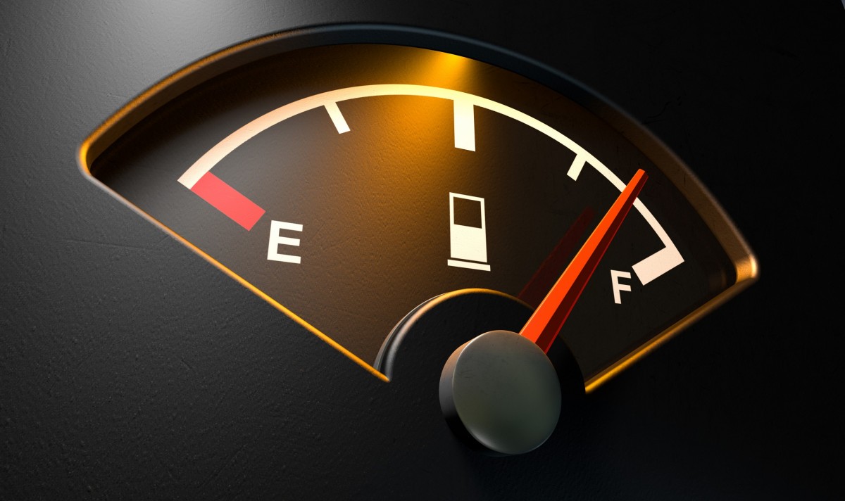 fuel gauge on a vehicle